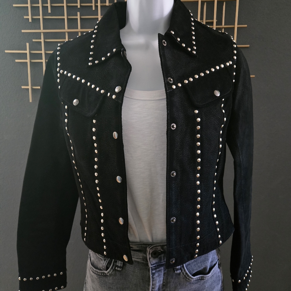 Studded Black Denim Jacket